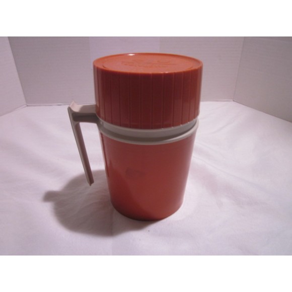 Thermos 10 Oz. Model 7002 Made In USA Vintage Orange Soup Coffee Lunch Container - Picture 1 of 7